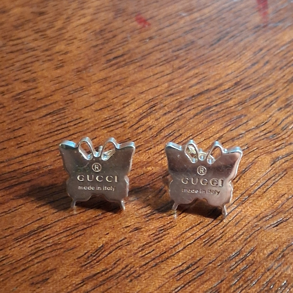 Gucci Silver Butterfly Earrings
